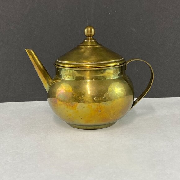 Vintage Brass 2-Cup Teapot - Picture 1 of 10